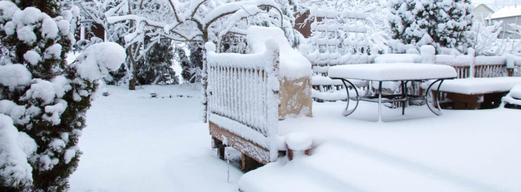 Deck materials for Colorado are covered in snow